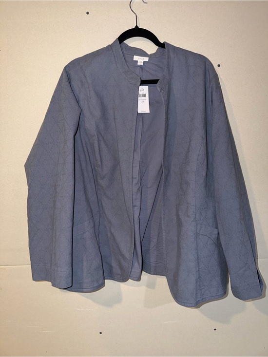 J. Jill Other - J. Jill Open-Front Pale Blue Collarless Jacket